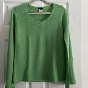 NOVICA Elegant Green Women's Crew Neck Sweater Medium